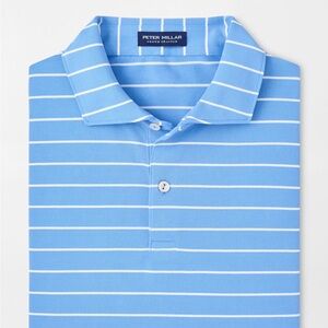 Peter Millar Sky Blue Striped Polo Shirt